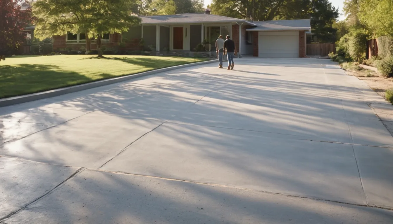 A new concrete driveway beside an older home in New Lenox